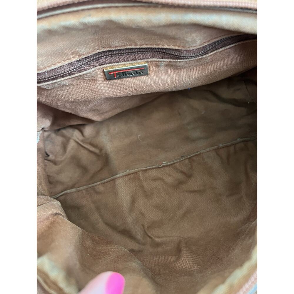 TALBOTS Vintage Brown Leather Woven Zip Top Handle Doctor's Bag Purse Satchel - Picture 12 of 15